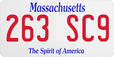 MA license plate 263SC9