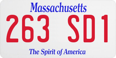 MA license plate 263SD1