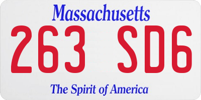 MA license plate 263SD6