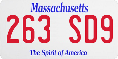 MA license plate 263SD9