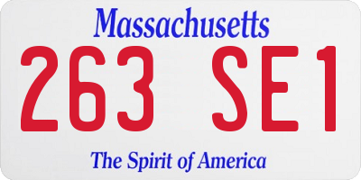 MA license plate 263SE1