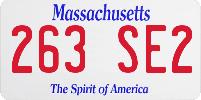 MA license plate 263SE2