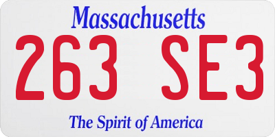 MA license plate 263SE3