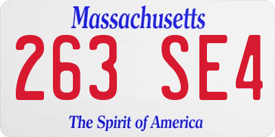 MA license plate 263SE4