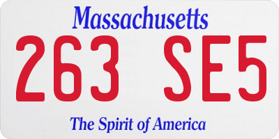 MA license plate 263SE5