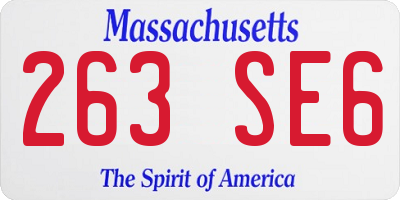 MA license plate 263SE6