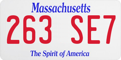 MA license plate 263SE7