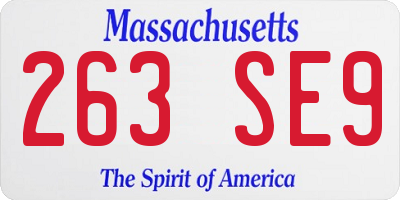 MA license plate 263SE9