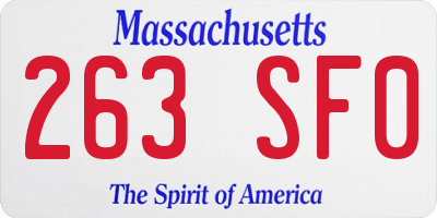MA license plate 263SF0