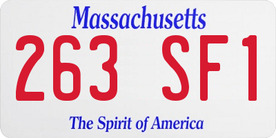 MA license plate 263SF1