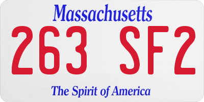 MA license plate 263SF2