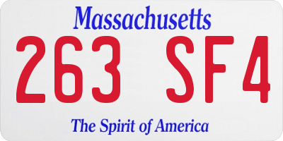 MA license plate 263SF4
