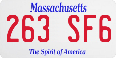 MA license plate 263SF6