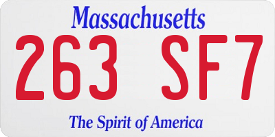 MA license plate 263SF7