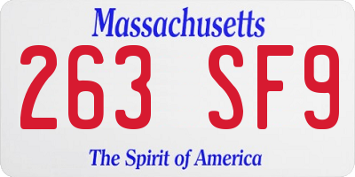 MA license plate 263SF9