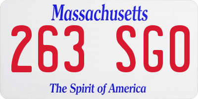MA license plate 263SG0