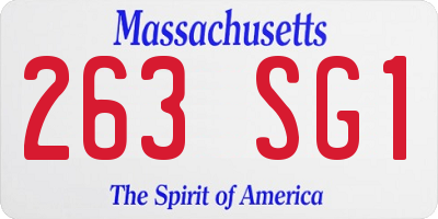MA license plate 263SG1