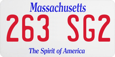 MA license plate 263SG2