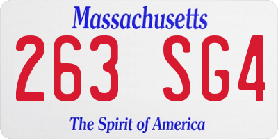 MA license plate 263SG4