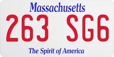 MA license plate 263SG6