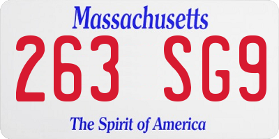 MA license plate 263SG9