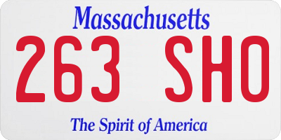 MA license plate 263SH0
