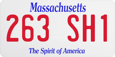 MA license plate 263SH1
