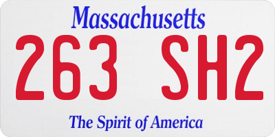 MA license plate 263SH2