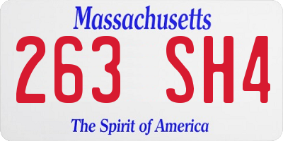 MA license plate 263SH4