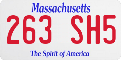 MA license plate 263SH5