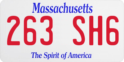 MA license plate 263SH6