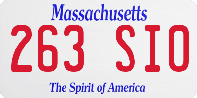 MA license plate 263SI0