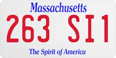MA license plate 263SI1