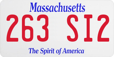 MA license plate 263SI2