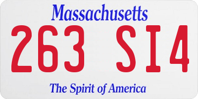 MA license plate 263SI4