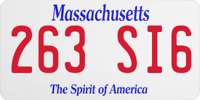 MA license plate 263SI6