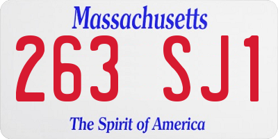 MA license plate 263SJ1