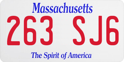 MA license plate 263SJ6