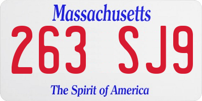 MA license plate 263SJ9