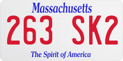 MA license plate 263SK2