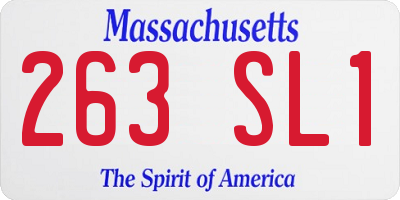 MA license plate 263SL1