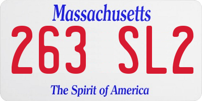 MA license plate 263SL2