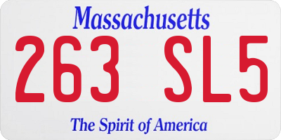 MA license plate 263SL5