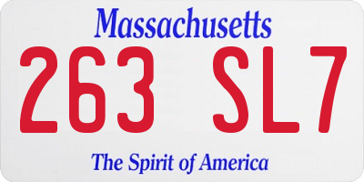 MA license plate 263SL7