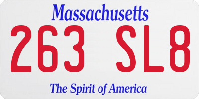 MA license plate 263SL8