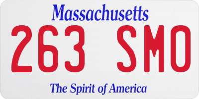MA license plate 263SM0