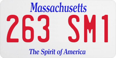 MA license plate 263SM1