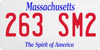 MA license plate 263SM2