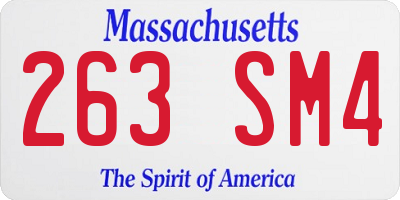 MA license plate 263SM4