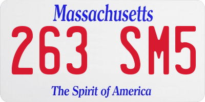 MA license plate 263SM5